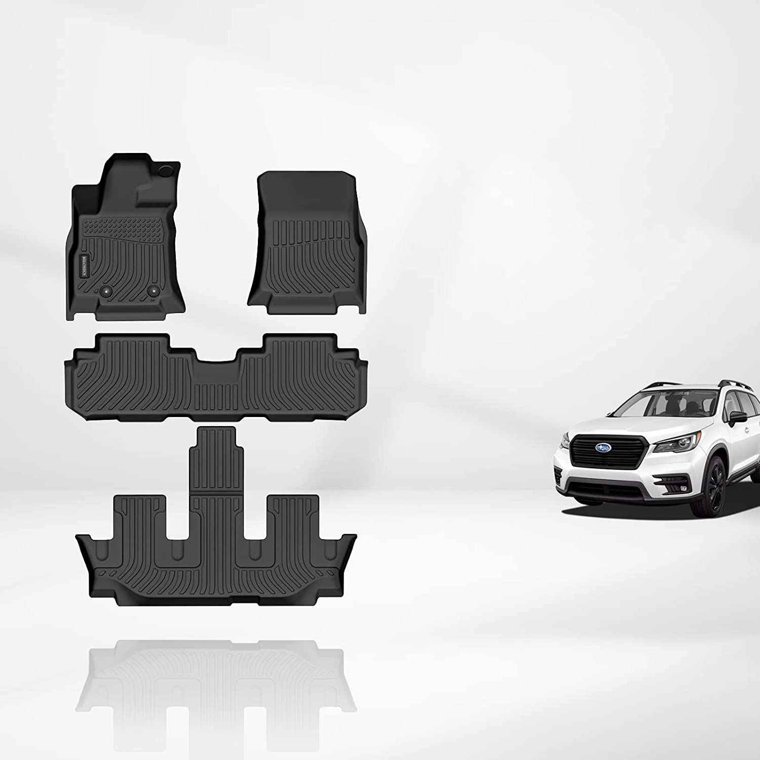 Kelcseecs All Weather 3D Tech Design TPE Car Floor Mats Floor Liners For Subaru Ascent 2022-2023