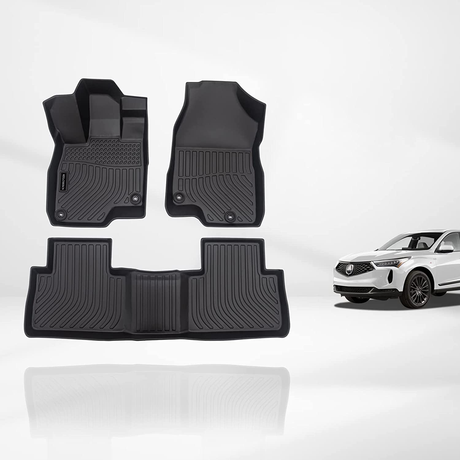 Kelcseecs All Weather 3D Tech Design TPE Car Floor Mats Floor Liners For Acura RDX 2019-2023