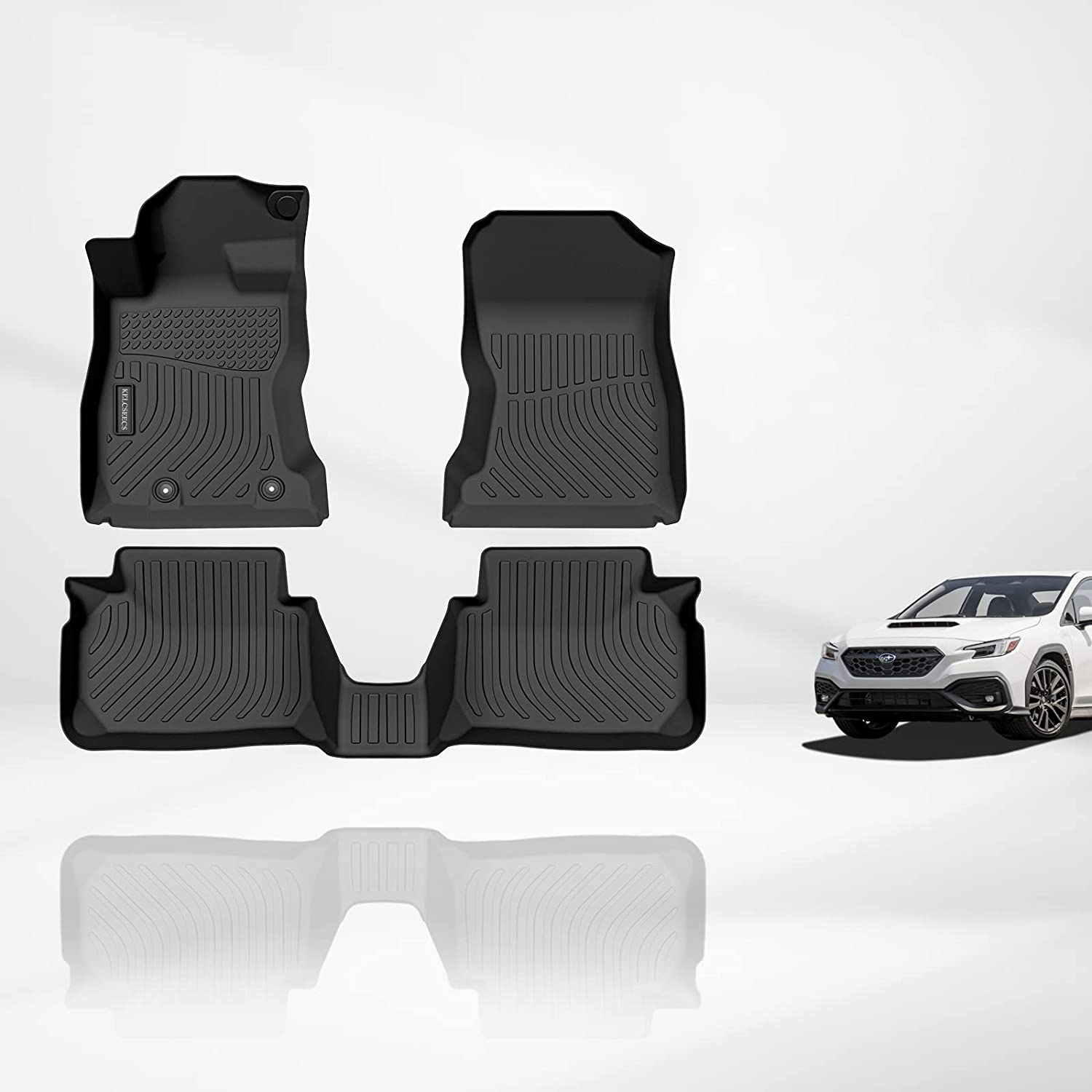 Kelcseecs All Weather 3D Tech Design TPE Car Floor Mats Floor Liners For Subaru WRX 2022-2023