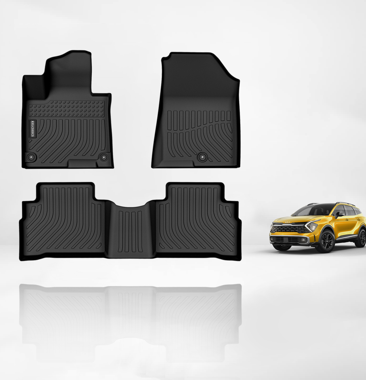 Kelcseecs All Weather 3D Tech Design TPE Car Floor Mats Floor Liners For Kia Sportage 2023
