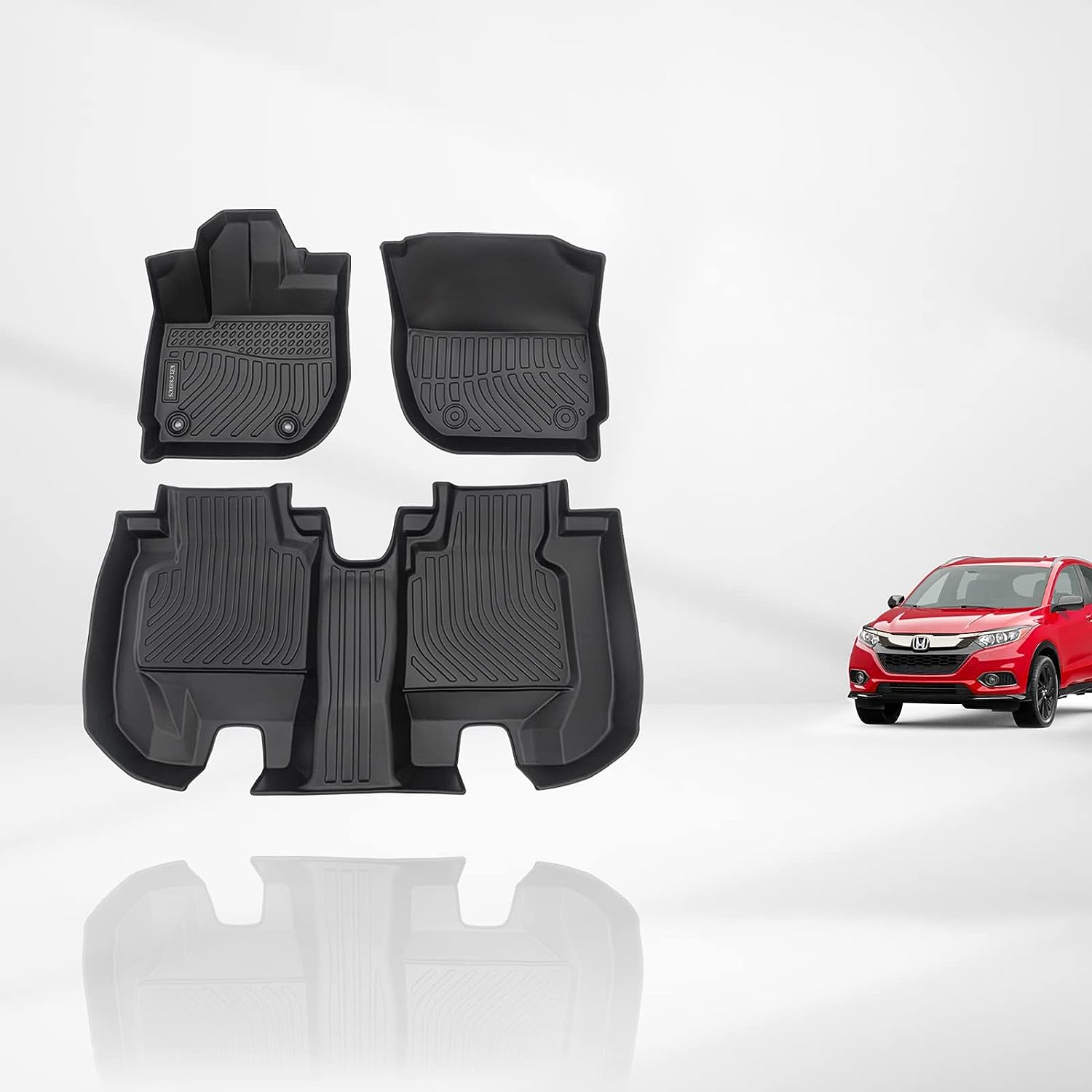 Kelcseecs All Weather 3D Tech Design TPE Car Floor Mats Floor Liners For Honda HR-V 2016-2022