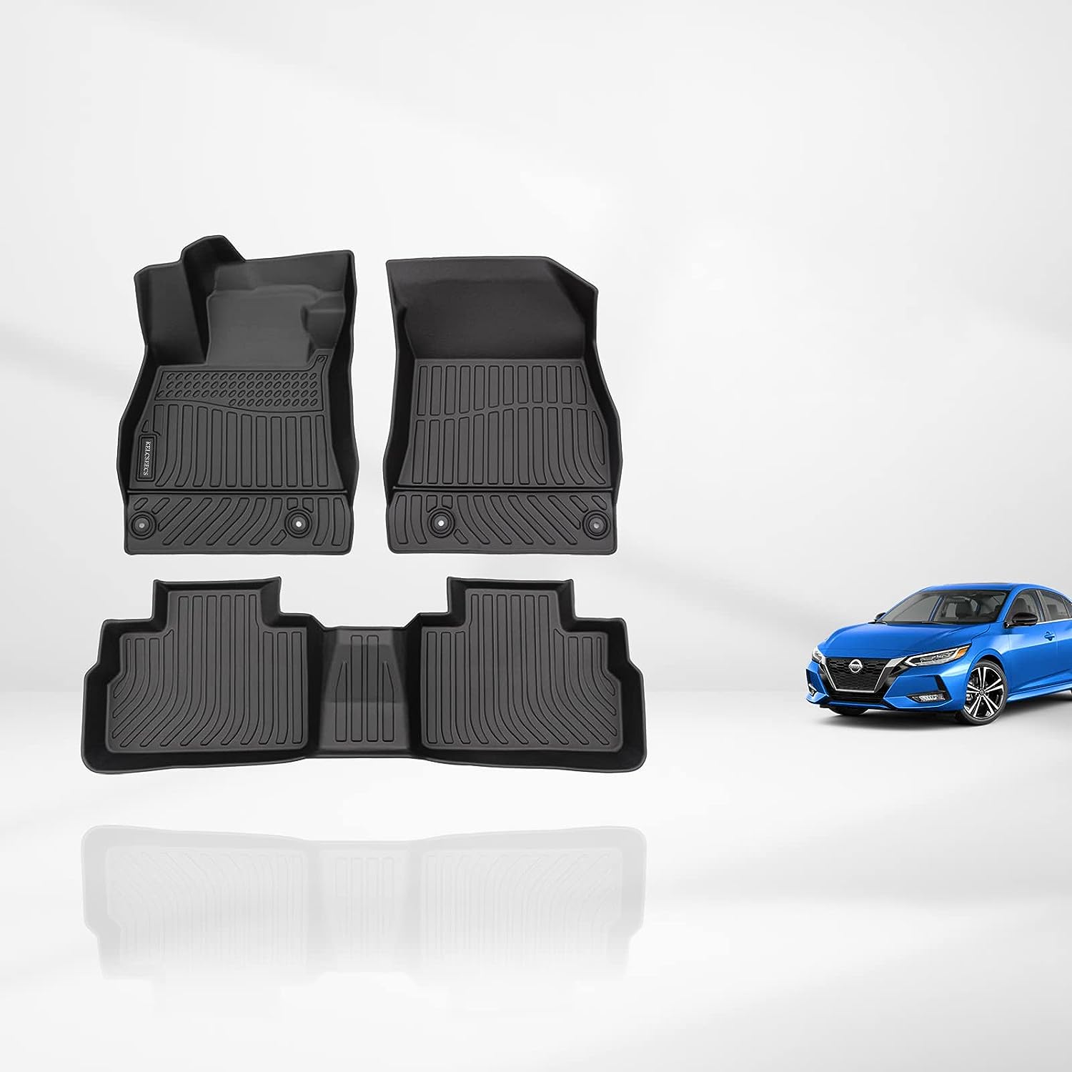 Kelcseecs All Weather 3D Tech Design TPE Car Floor Mats Floor Liners For Nissan Sentra 2020-2022