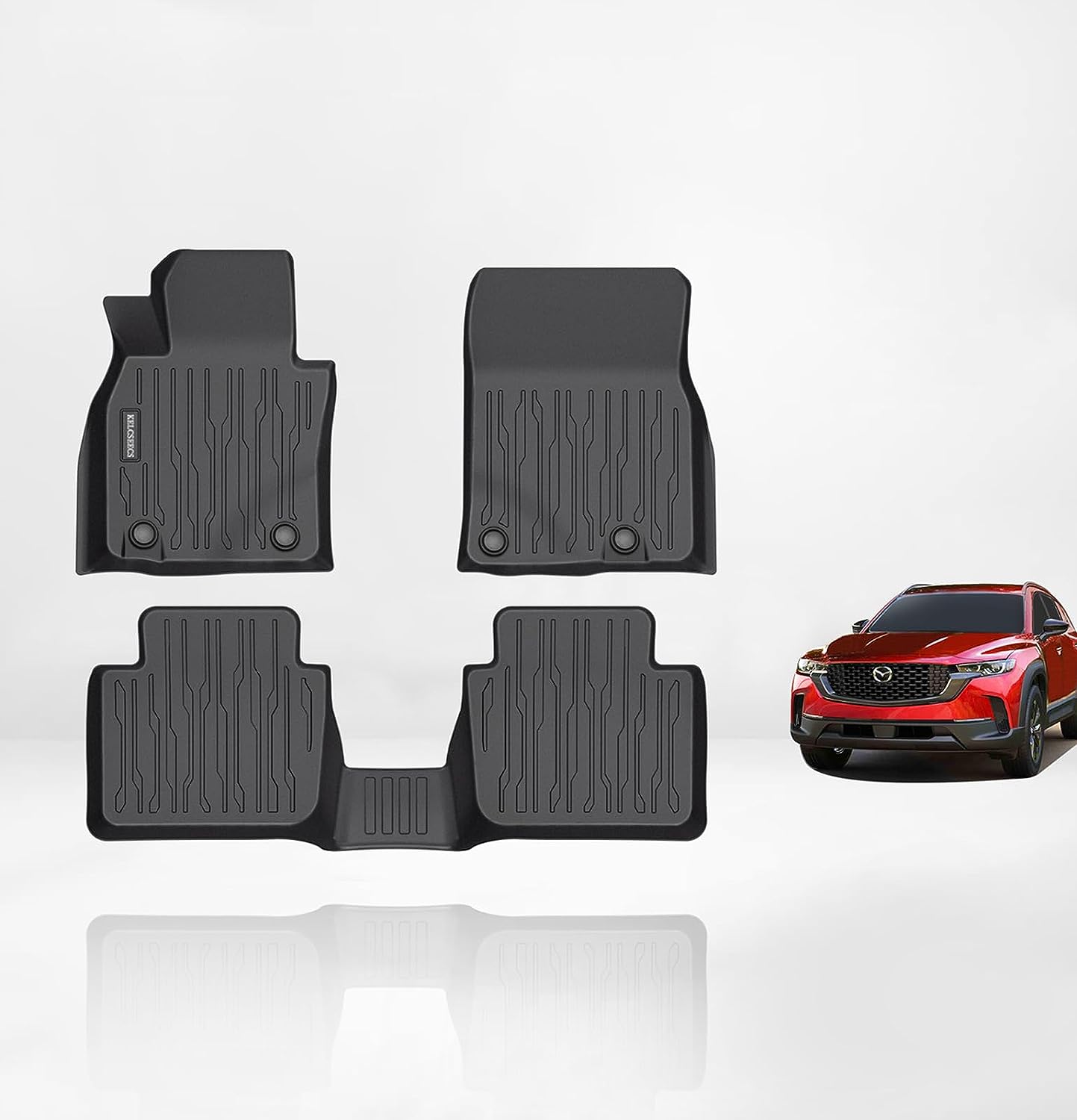 Kelcseecs All Weather 3D Tech Design TPE Car Floor Mats Floor Liners For Mazda CX-50 2023-2024