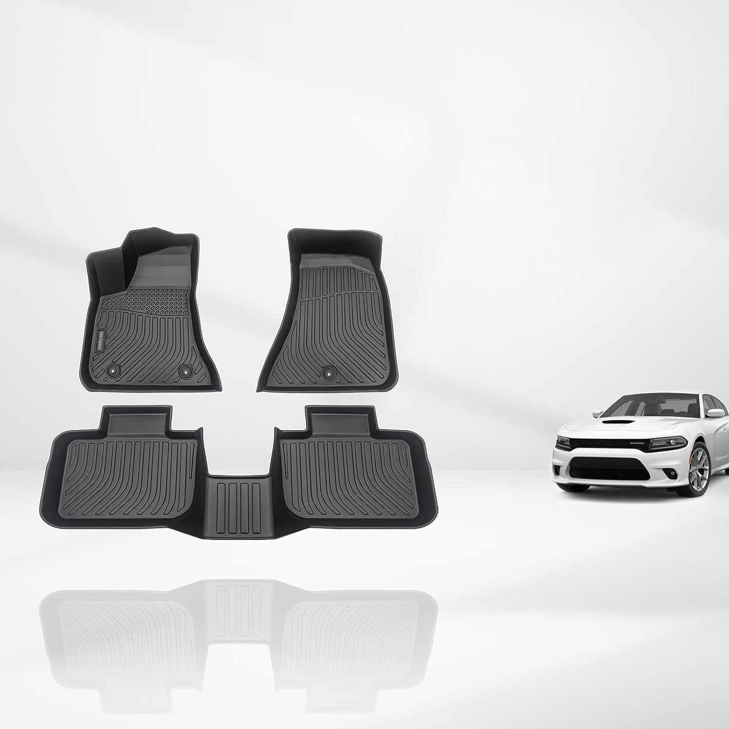 Kelcseecs All Weather 3D Tech Design TPE Car Floor Mats Floor Liners For Dodge Chrysler 300 RWD 2011-2022