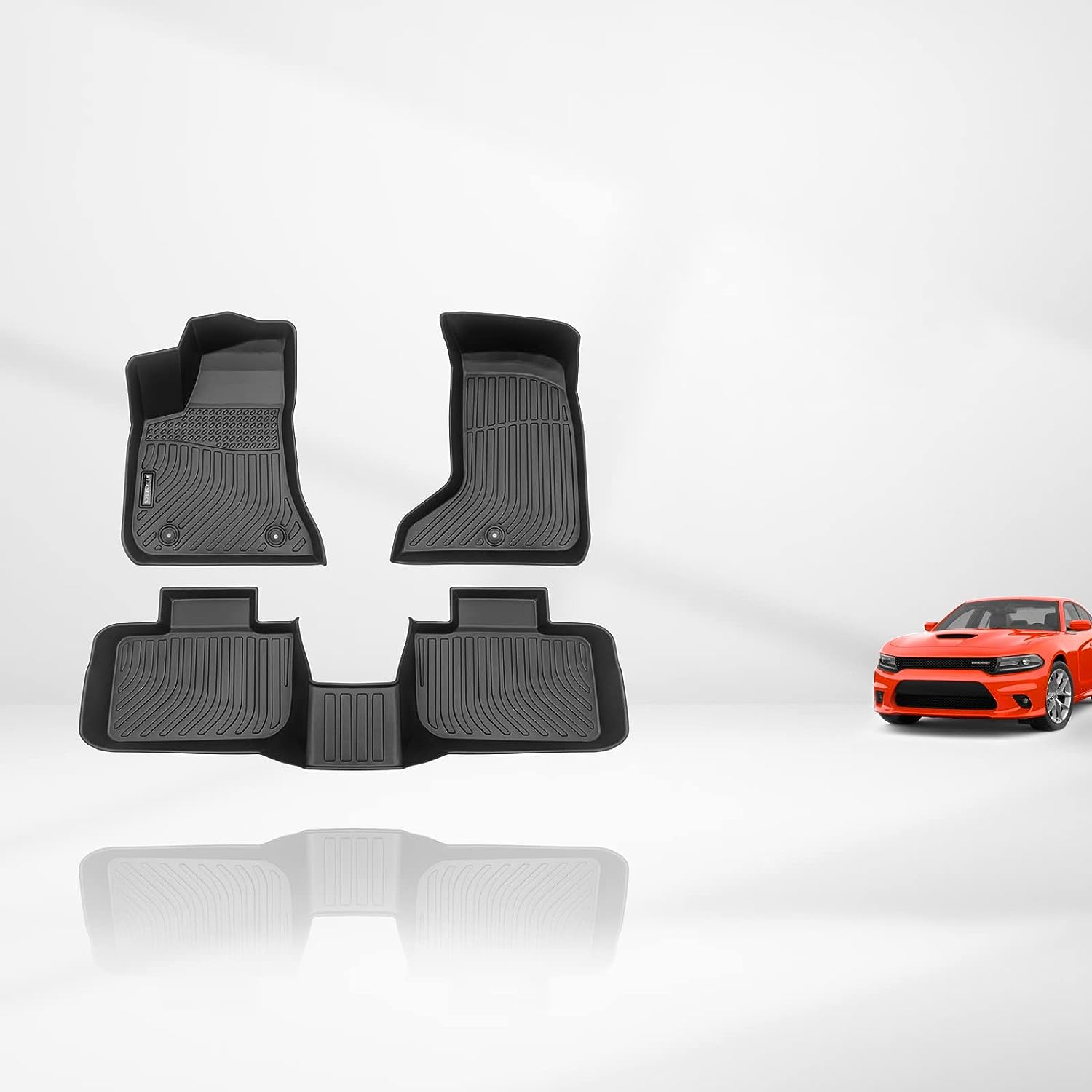 Kelcseecs All Weather 3D Tech Design TPE Car Floor Mats Floor Liners For Dodge Charger AWD 2011-2022