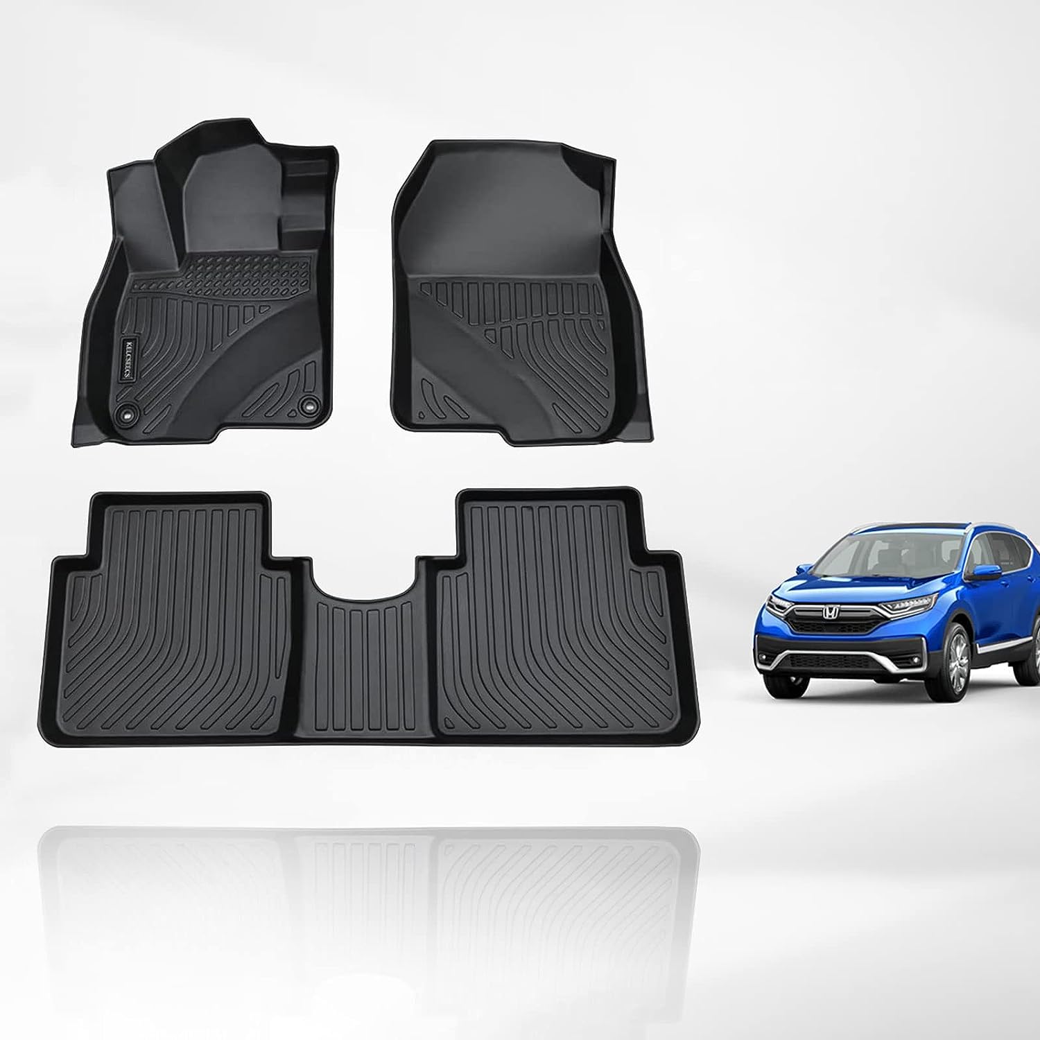 Kelcseecs All Weather 3D Tech Design TPE Car Floor Mats Floor Liners For Honda CR-V 2017-2022