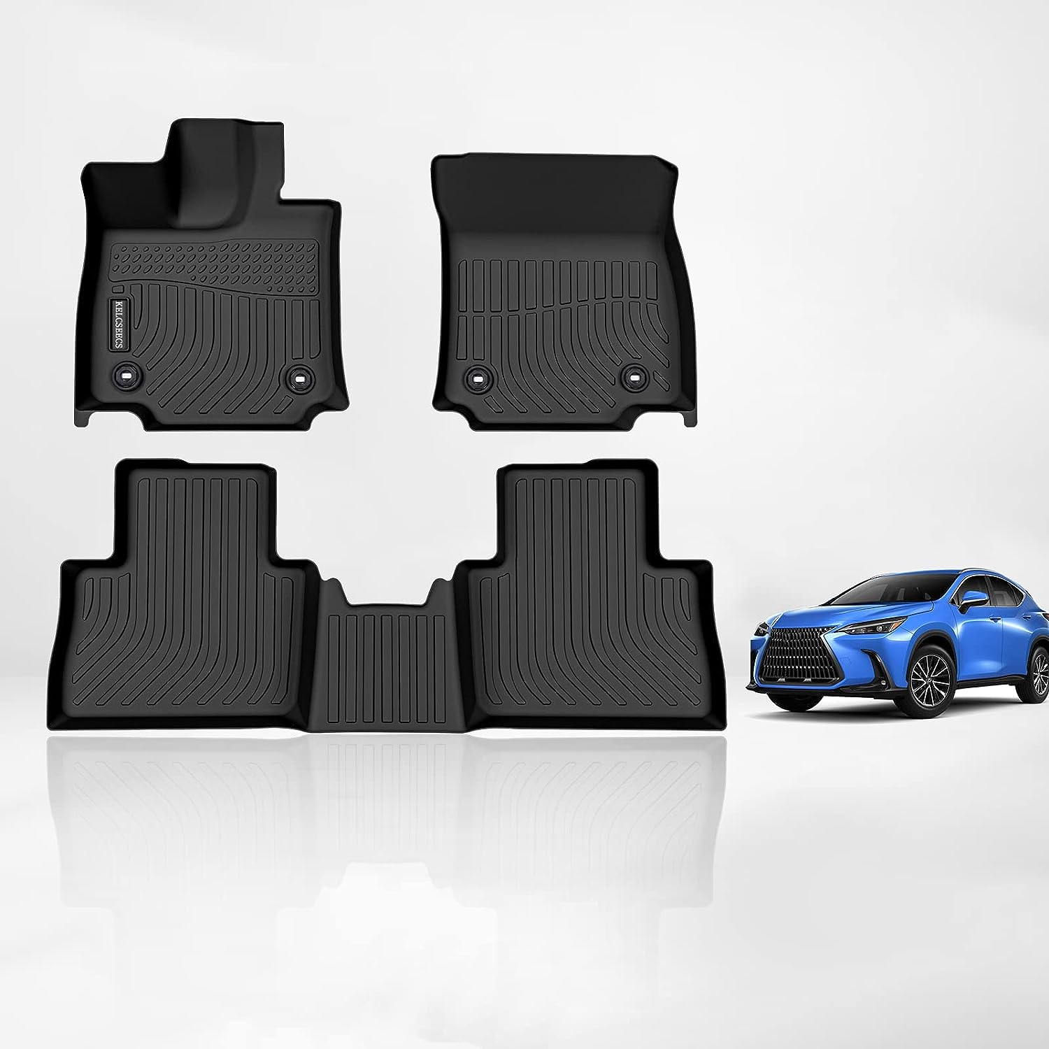 Kelcseecs All Weather 3D Tech Design TPE Car Floor Mats Floor Liners For Lexus NX 2022-2024